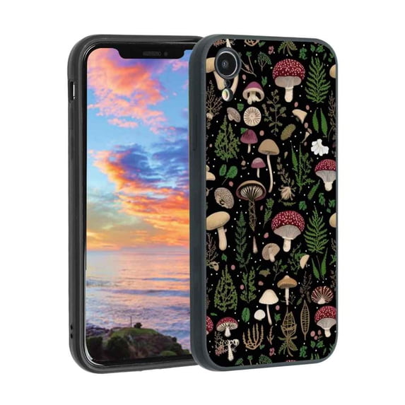 Mushroom-Woodland-7 Phone Case, Degined for iPhone XR Case Men Women, Flexible Silicone Shockproof Case for iPhone XR