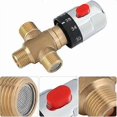 thumbnail image 4 of Brass Thermostatic Mixer Tap 15mm Fixed Temperature Faucet for Kitchen Bathroom Basin G1/2 35-45, 4 of 4