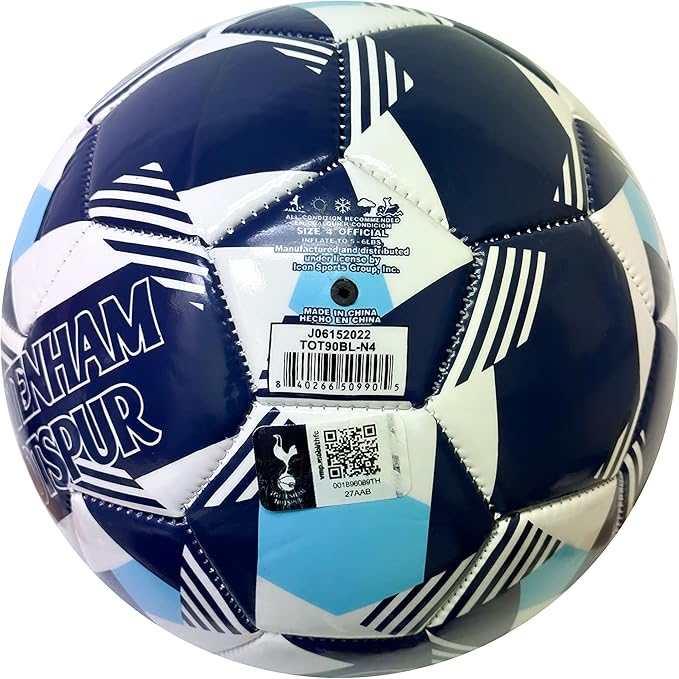 Icon Sports Tottenham Soccer Ball, Size 4, Officially Licensed