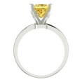 thumbnail image 4 of 2 ct Princess Cut Simulated Yellow Diamond Solitaire 18K White Gold Womens Engagement Ring, 4 of 5