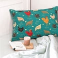 thumbnail image 4 of KLL Cute Hens And Rooster Pillow Covers Envelope Closure,Super Soft and Cozy Fuzzy Fleece Pillow Case Cover 16"x24", 4 of 5
