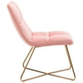 thumbnail image 5 of Duhome Velvet Accent Chair Small Lounge Chair Modern Vanity Chair for Living Room Bedroom with Gold Metal Legs Salmon Pink, 5 of 7
