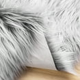thumbnail image 4 of Deluxe Ultra Soft Faux Sheepskin Fur Series Fluffy Decorative Indoor Shag Area Rug, 3 x 5 Feet Rectangle, Gray and White, 1 Pack, 4 of 5