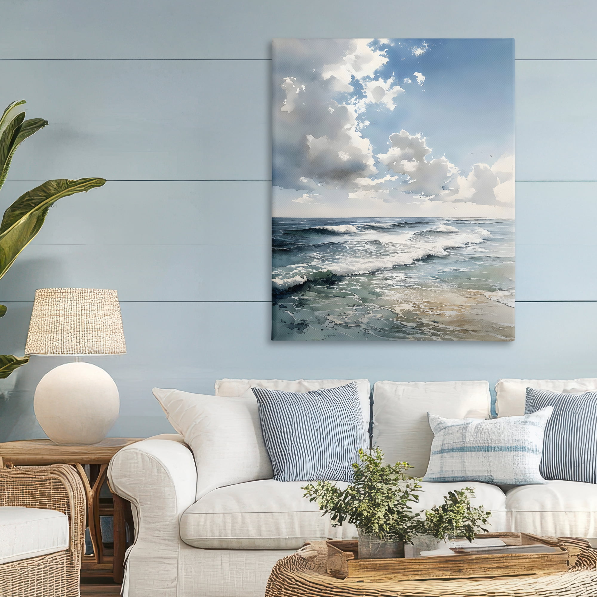Stupell Industries Soft Waves & Clouds Canvas Wall Art, design by Franklyn Gregory