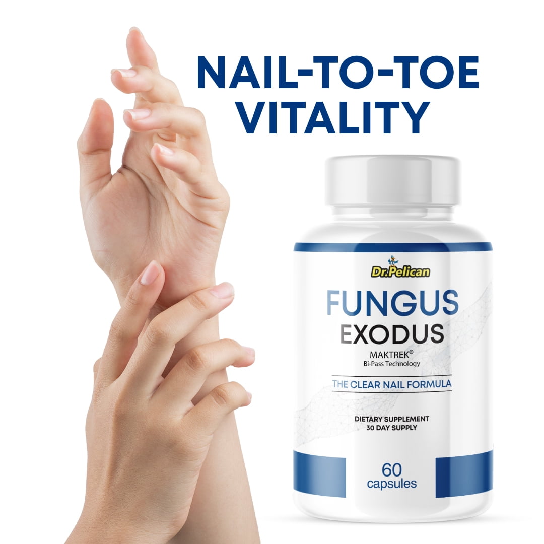 Fungus Exodus- Skin & Nail Support- 2 Bottles- 120 Capsules