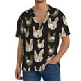thumbnail image 3 of Xecao offers the Flowe Rooster for Men's Casual Short-sleeved Shirt, a button-up collared shirt with a pocket, perfect for beach vacations and yacht travel in the 3X-Large size., 3 of 7