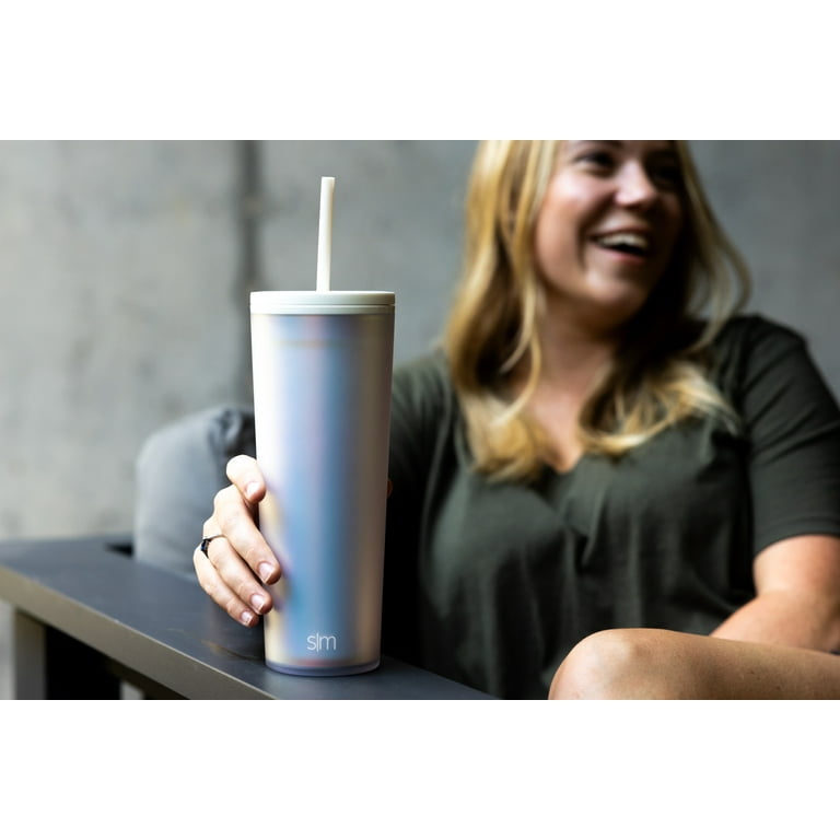 Simple Modern 24 fl oz Double Wall Plastic Classic Tumbler with Straw|Opalescent, Size: One Size