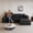 Black-Right, variant on 96” L - Shape Boneless Modular Sectional Cloud Couch with Chaise - Modern Comfy Corduroy couches for Living Room - Memory Foam Sofa, No Assembly Required (Black)