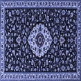 thumbnail image 1 of Ahgly Company Indoor Square Medallion Blue Traditional Area Rugs, 7' Square, 1 of 4