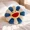 blue * 17inches, variant on 17" Smile Face Flower Plush Pillow Rainbow Chair Decoration Festive Toy Stuffed Doll Sleep Cushion Mat Home Sunflower Sofa Floor Pillow for Kids Relaxation Gift - Christmas Gift Set