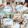 thumbnail image 5 of 6'x9' Area Rugs, Seahorse Coastal Indoor Outdoor Area Rug for Living Room Bedroom, Summer Nautical Starfish Coral Ocean Washable Bathroom Rugs Kitchen Floor Carpet Mats Home Decor Aesthetic, 5 of 8