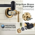 thumbnail image 2 of WOWOW Pot Filler Faucet Black and Gold,Modern Pot Filler Wall Mount Kitchen Folding Faucet 2 Handle with Double Joint Swing Arms Brass Stove Faucet, 2 of 5