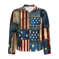 thumbnail image 4 of Cavosen Funny T Shirts for Women Long Sleeve Lapel Dressy Patriotic Tee Red White and Blue Button Down Graphic Shirt Summer Basic Tops, 4 of 5