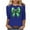 Navy, variant on Posijego Plus Size Womens 3/4 Sleeve Shirts St Patricks Day Print Ladies Crew Neck Basic Tee Shirt Summer Tunic Tops