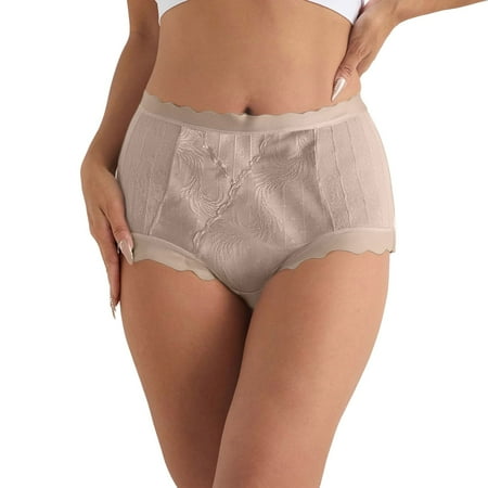 Bladder Leak Underwear for Women plus Size Silk Panties Women Underwear High Waist Panties Full Coverage Briefs Soft Strech Breathable