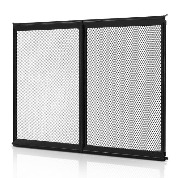 KFFKFF RV Screen Door Protector, 26.5 x 20 inch Grille, Simple Installation and Removal, Durable Ventilated Mesh, Aluminum Alloy Entry Guard for Pet Safety, Black