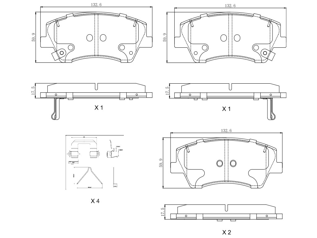UltraHC 700 Brake Pad Set, Front HC7.1912.0.C, Hyundai Elantra 2020-2017