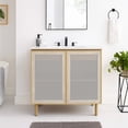 thumbnail image 2 of Calla 36" Perforated Metal Bathroom Vanity in White Oak, 2 of 11