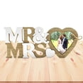 thumbnail image 6 of Hzzsbu Mr & Mrs Heart Wedding Picture Frame, Wooden LOVE Photo Frame for Engagement Newlyweds, 6 of 7