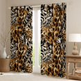 thumbnail image 2 of Manfei Cheetah Leopard Print Black Out Curtains for Female Girls,Animal Print Patchwork Curtains Pack of 2 (42x63 Each),Black Brown Bedroom Curtains,Super Cozy Room Decor, 2 of 6