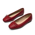thumbnail image 4 of Womens square toe ballet flats with bow comfortable casual dress shoes for work or office, 4 of 6