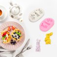 thumbnail image 4 of Miangastore Rabbit Shaped Silicone Mold Pink 2Pcs 3.1x2in Fondant Shaping, 4 of 8