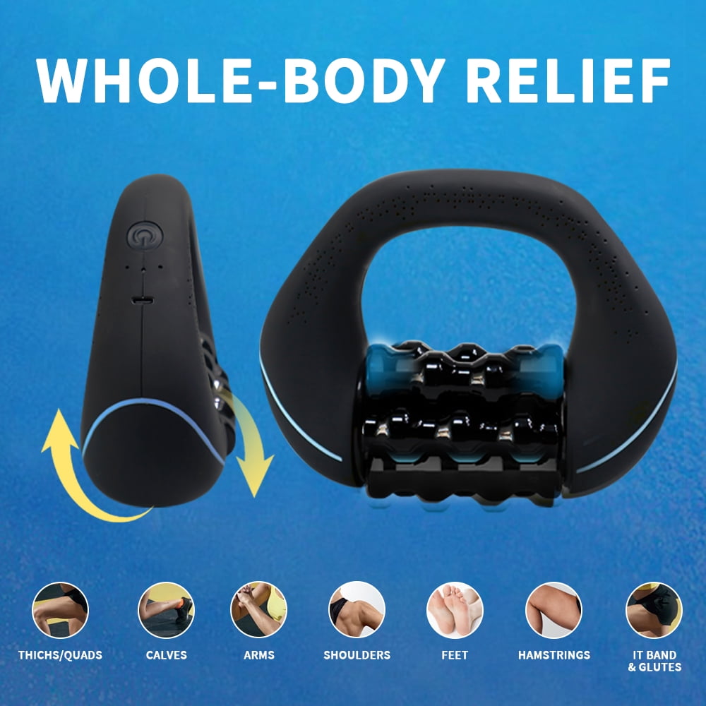 Deep Tissue Percussive Massager with Rolling Function - 3-Speed Portable Muscle Recovery Tool for Runners, Gym & Home Use - Rechargeable Handheld Massage Gun for Back, Legs & Shoulders