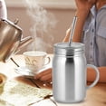 thumbnail image 3 of Taza de agua de acero inoxidable de doble capa de 500ml, minibotella de agua portátil para exteriores, taza térmica con asa, 3 of 8