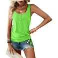 thumbnail image 5 of Womens Tank Tops, 2 Pack Summer Tank Tops for Women 2025, Sleeveless U Neck Loose Button Casual Henley Tops Shirts, 5 of 6