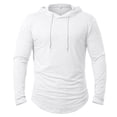 thumbnail image 3 of MQLKF Men's Athletic Hooded Shirts Long Sleeve Workout Sport Hoodie Casual Running T Shirt Pullover Top Fashionable Men's Top, 3 of 6