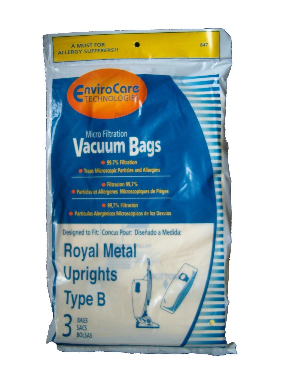 Top Full Vacuum Cleaners RO 6 Royal Upright Type B Vacuum Cleaner Allergy Bags 