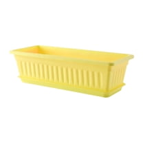 Piwvid Window Box Planter, Yellow Flower Window Box Plastic Vegetable Planters Long Pots for Outdoor Indoor Windowsill, Patio, Garden, Home Decor, Porch (17in x 7.3in)
