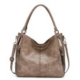 thumbnail image 1 of Guardurnaity Bolso de mano de cuero suave y liso con asa extraíble para mujer, bolsos de mano de Color sólido, bolsas de almacenamiento Bolsas de mensajero y de hombro Caqui, 1 of 6