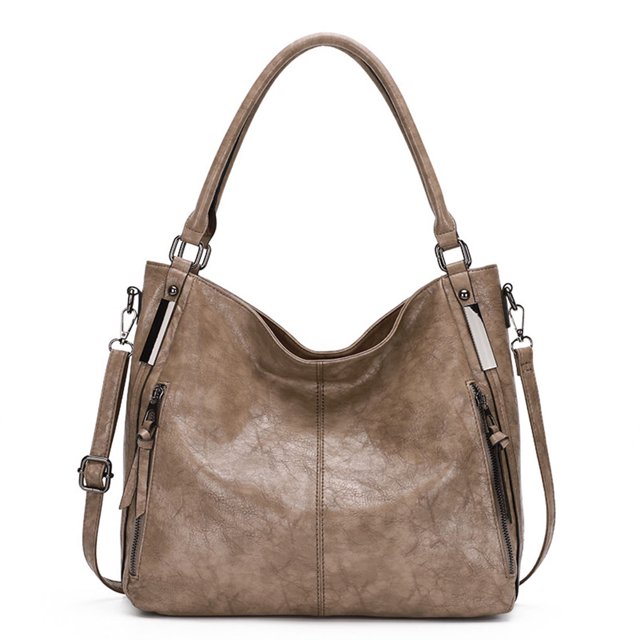 Guardurnaity Bolso de mano de cuero suave y liso con asa extraíble para mujer, bolsos de mano de Color sólido, bolsas de almacenamiento Bolsas de mensajero y de hombro Caqui