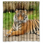 Ganma The king tiger Shower Curtain Polyester Fabric Bathroom Shower Curtain 66x72 inches