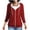 Red, variant on HappyYEE Women’s Polka Dot Hoodie Jackets, Loose Casual Zipper Hooded Sweatshirt , Long Sleeve Fall Fashion Outerwear Top with Pockets