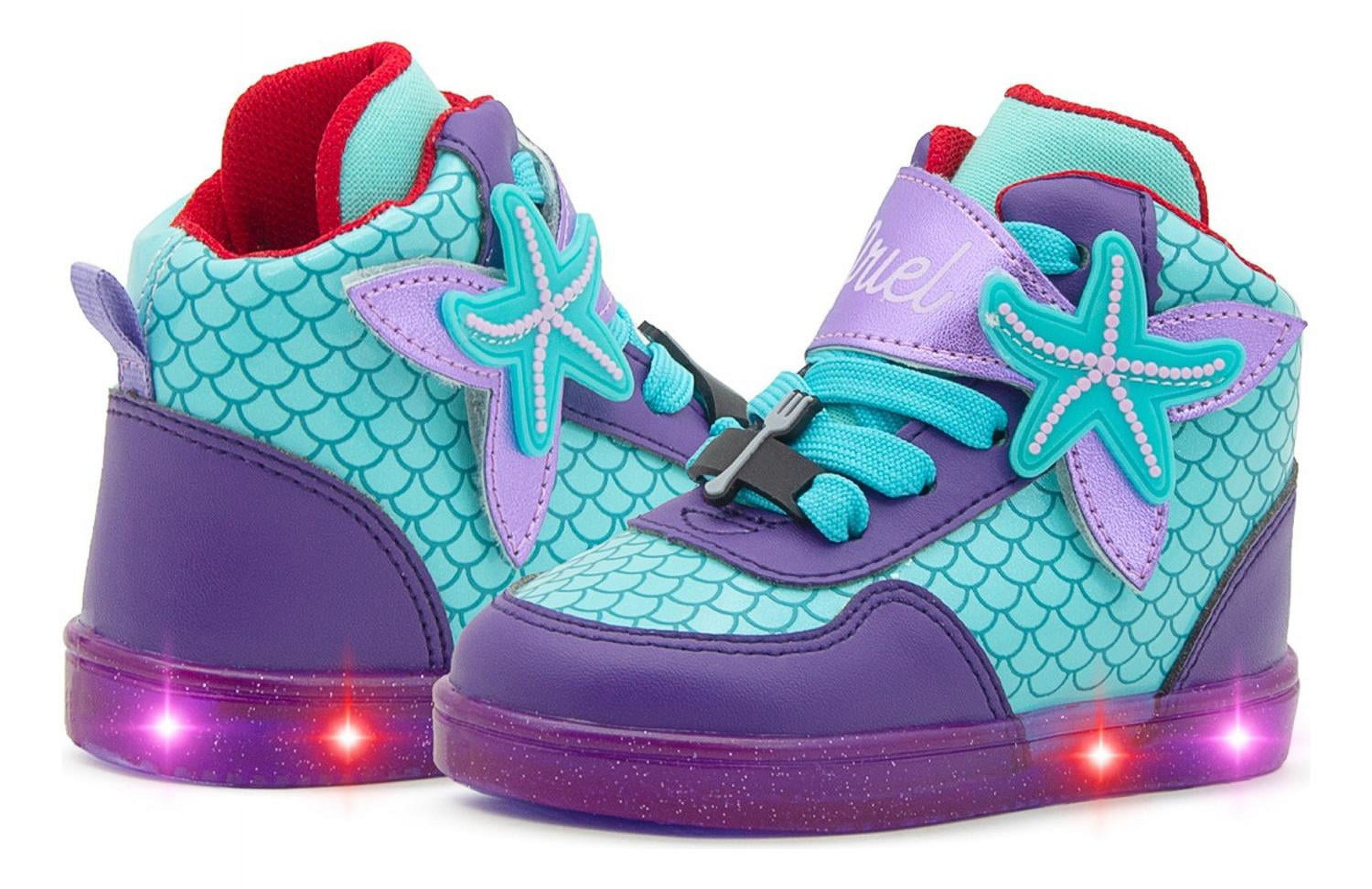 Tenis Princesa Disney Sirenita Ariel Con Luces Led turquesa 19