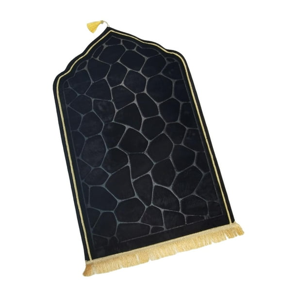 Alfombra de oración musulmana islámica alfombra de franela suave 25,5x45 pulgadas para niños, hombres y mujeres Estilo D Macarena Alfombra de rezo