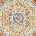 thumbnail image 4 of SAFAVIEH Savonnerie Barrfind Floral Wool Area Rug, Blue/Ivory, 6' x 6' Round, 4 of 5
