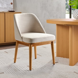 TMS Indoor Ladder Back Dining Chair Set of 2, Walnut, Rush Seat