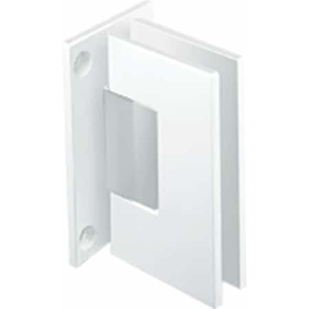 - CRL White with Chrome Center Block Junior Geneva 037 Series Wall Mount Full Back Plate Hinge