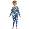 thumbnail image 6 of FORMRS Long Sleeve Top and Pants Pajama Set for Niños 2-Piece Sleepwear, Sizes 18M-8Y, Floral Ocean Waves, 6 of 6