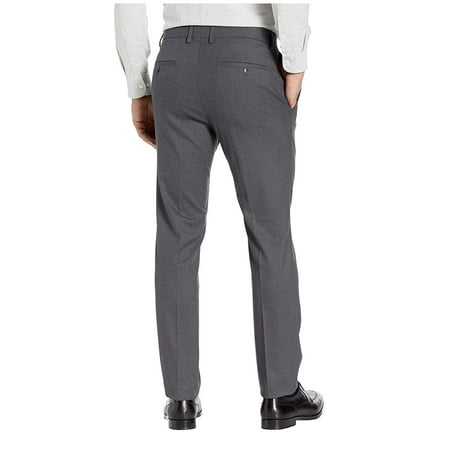 Kenneth Cole Reaction Men's Slim Fit Shadow Check Dress Pants Black Size 36X29