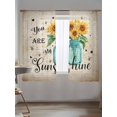 thumbnail image 5 of Sunflower Sheer Curtains 2 Panels Set You Are My Sunshine Yellow Flower Bee Plant Retro Lihgt Filtering Rod Pocket Voile Drape, Semi Sheer Window Curtains for Bedroom Living Room, 52"x63", 5 of 5