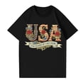 thumbnail image 4 of ASDFVBKG 250th Anniversary Usa Shirt America 250th Years Anniversary Plus Size T-Shirt 3/4 Sleeve Patriotic Flag Eagle Print Tops 1776-2026 Tshirt Gifts Black S, 4 of 4