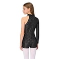 thumbnail image 7 of Aislor Girls Shiny Leotard Gymnastic Jumpsuits Ballet Dance Unitard Biketard Bodysuits Ballroom Dancewear Black 14, 7 of 7