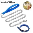 thumbnail image 2 of Chain Link Dog Leash Anti Chew Strong Anti Bite Dog Leash Comfortable Soft Padded Handle for Medium Large Dogs, 2 of 8