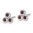 thumbnail image 3 of Auriga Fine Jewelry 925 Sterling Silver Rhodium-plated Garnet Bezel-set Stud Earrings for Women, 3 of 5