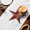thumbnail image 5 of Western Texas Table Runner, Vintage Red Star Farmhouse Red Stars Wood Grain Cotton Linen Kitchen Table Decoration Washable Dining Tabletop Runners for Home Party Decor 13x36 Inches, 5 of 9