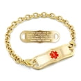 thumbnail image 1 of MedicEngraved Yellow Gold Stainless Steel Custom Medical Alert Bracelet - 5mm Oval Link, 1 of 7